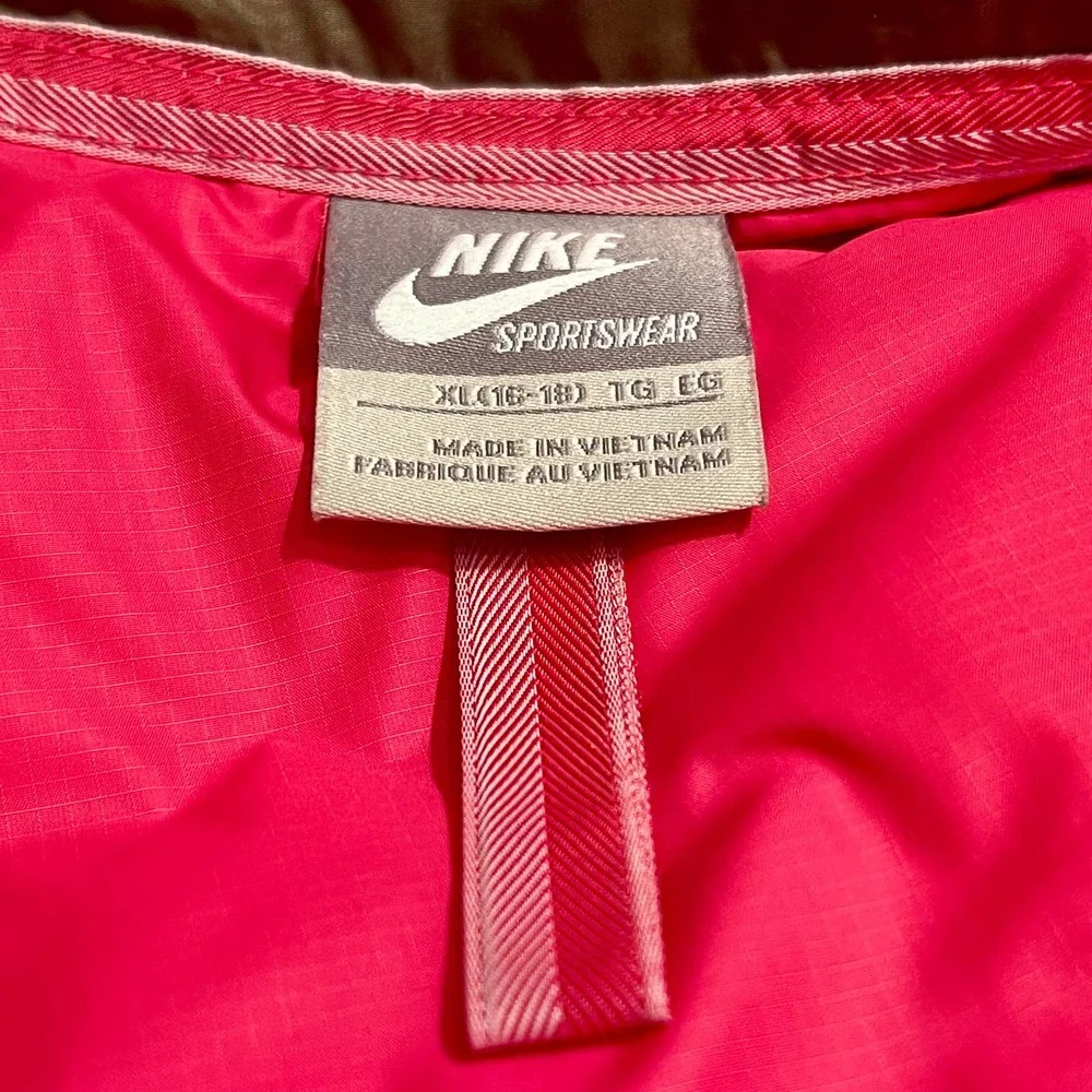 Nike Puffy Down &‎ Feathers Hooded Jacket Womens Sz XL Brown  .01 S-1295